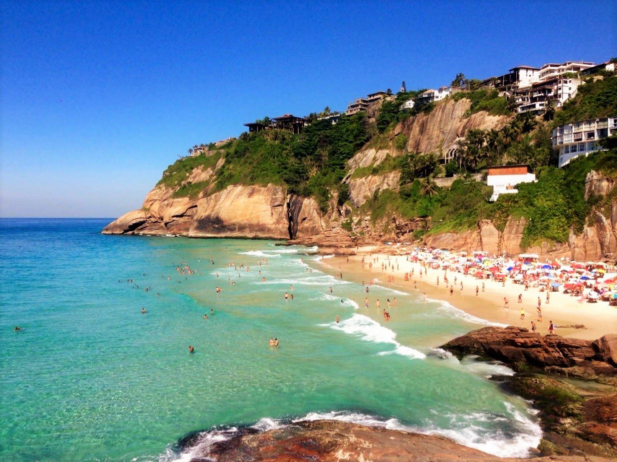 The beach tucked beneath the cliffs of one of Rio's most private addresses.
